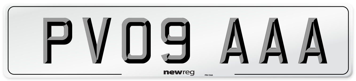 PV09 AAA Number Plate from New Reg